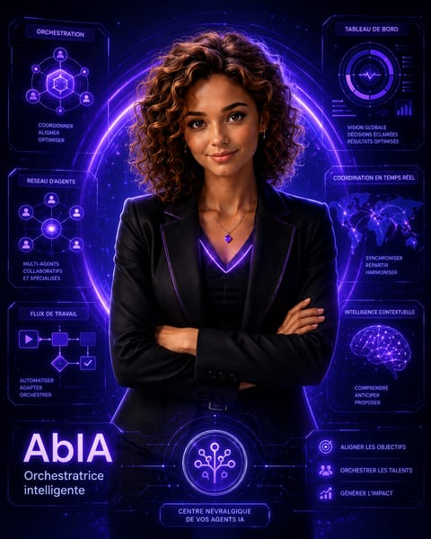 AbIA, orchestratrice de l'équipe d'agents IA AgenceBoostIA